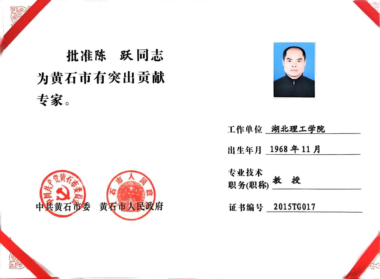黄石市突出贡献专家